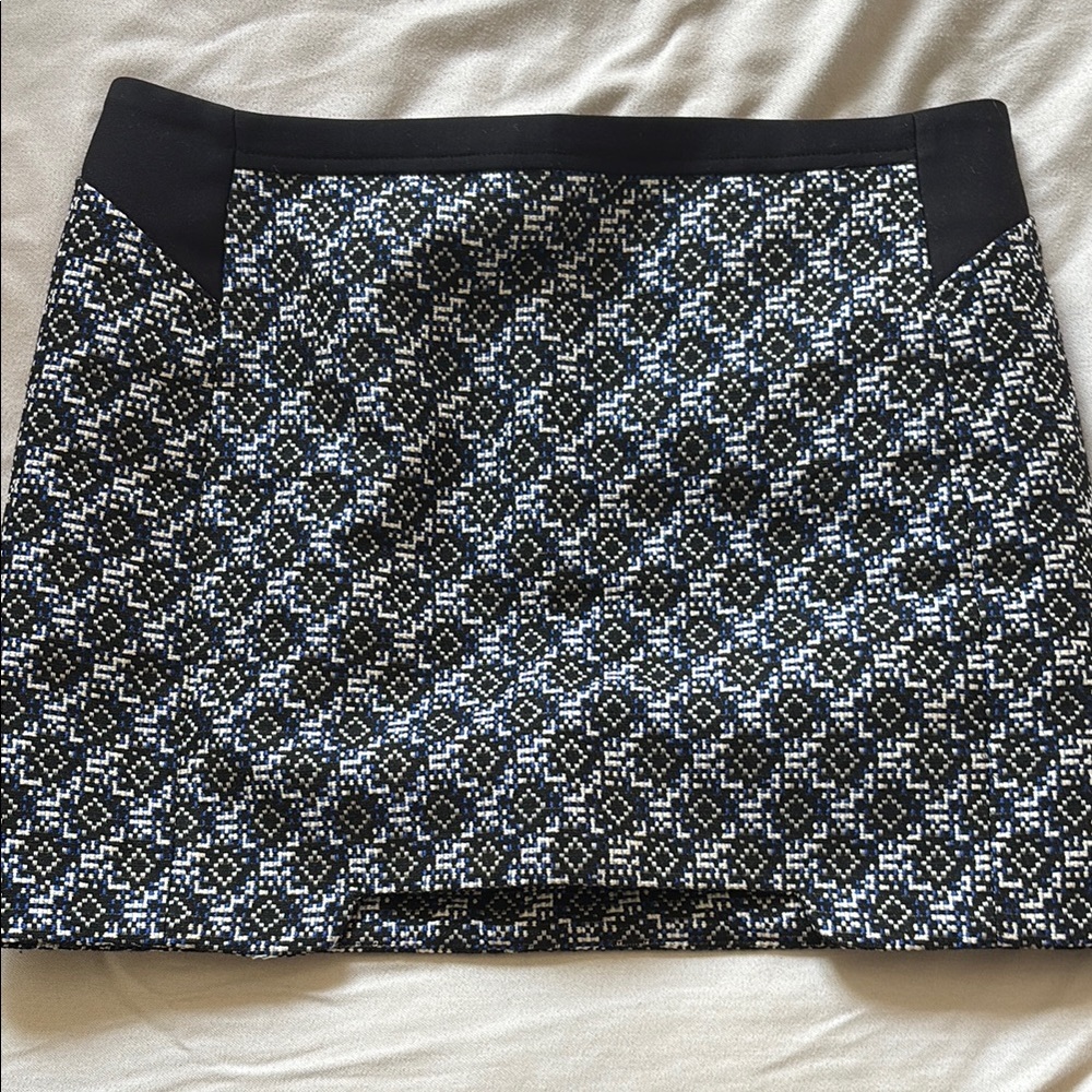 Maje Black and White Geometric Pencil Skirt